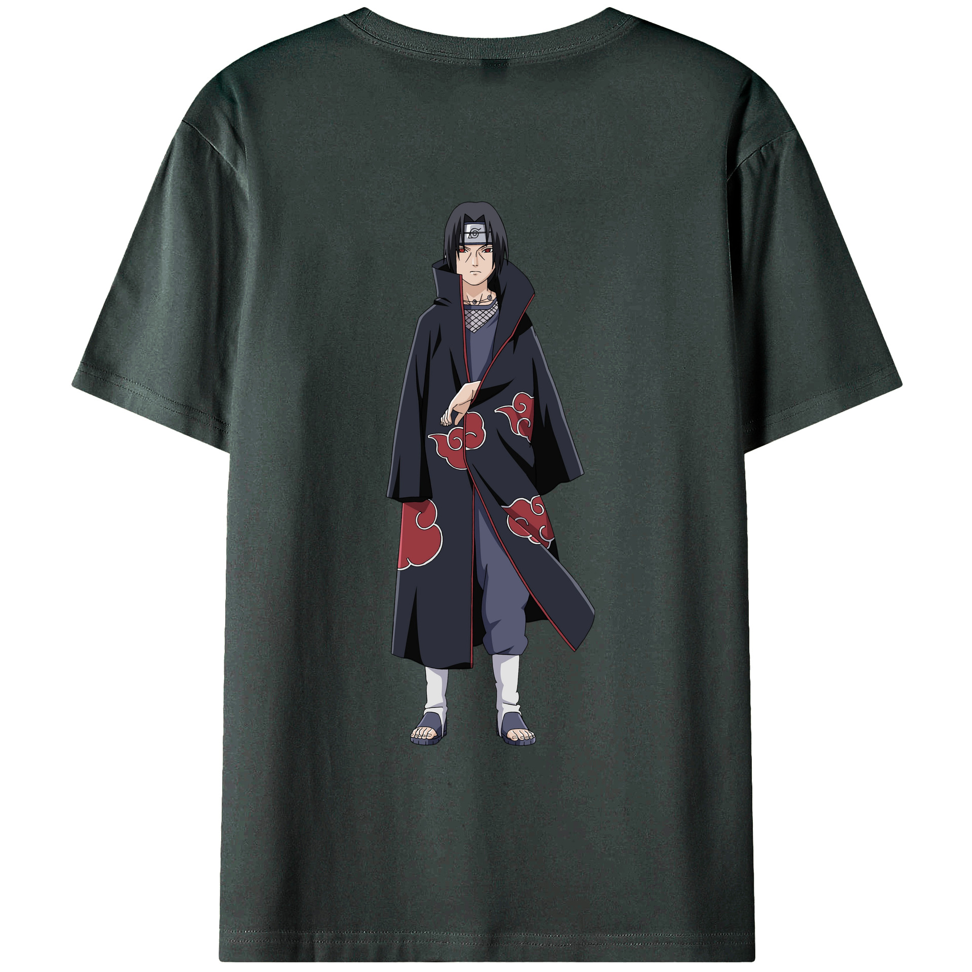 （画像用） NARUTO -ナルト- うちは イタチ Uchiha Itachi 綿100％ メンズ半袖Tシャツ（バックプリント） 通気性